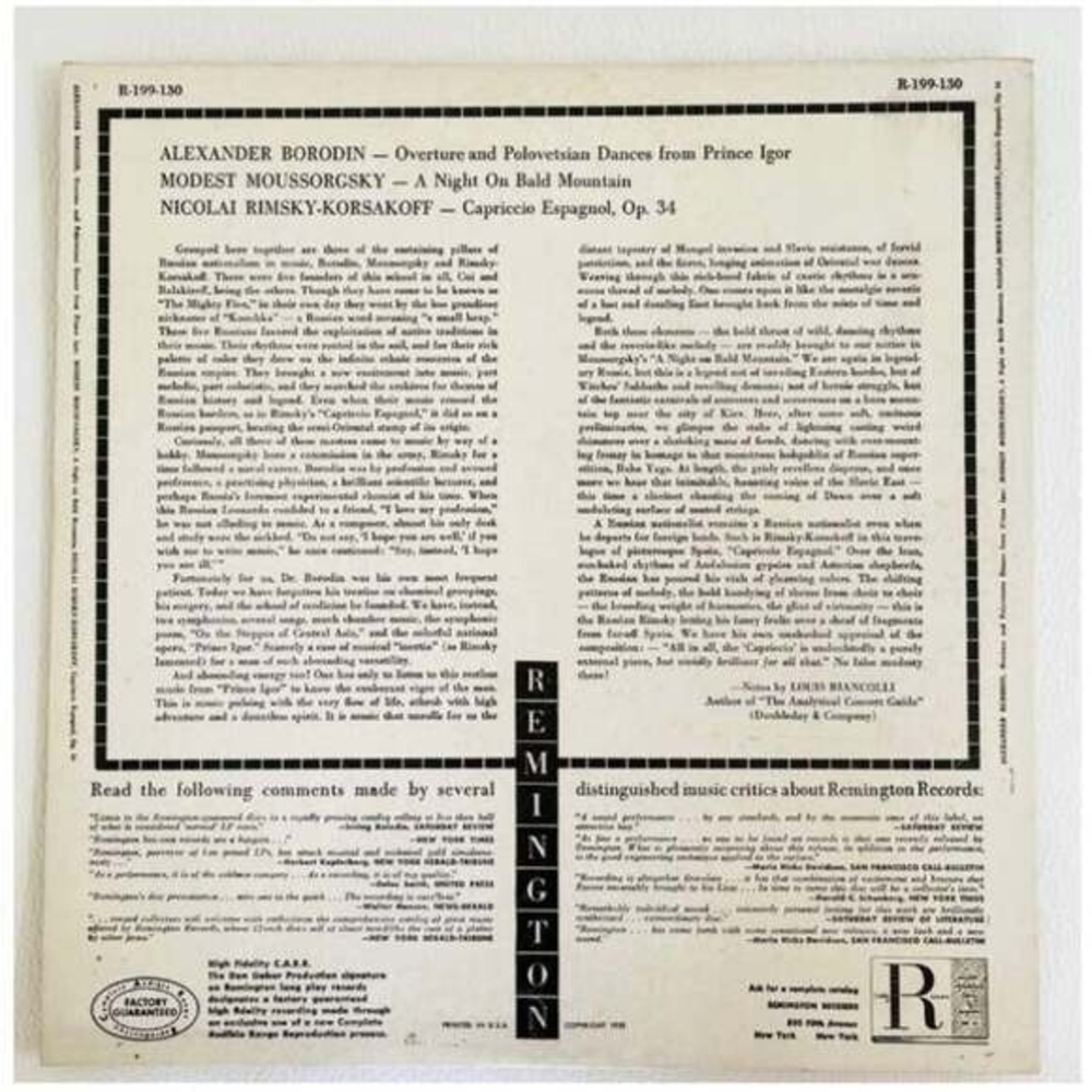 LP Overture & Polovetsian Dances From "Prince Igor" Vinyl Record - Picture 2 of 2